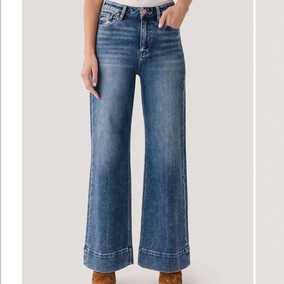 Risen Jeans Denim - Risen Jay Wide Leg Wide Hem Trouser Jeans size 25 NWT!